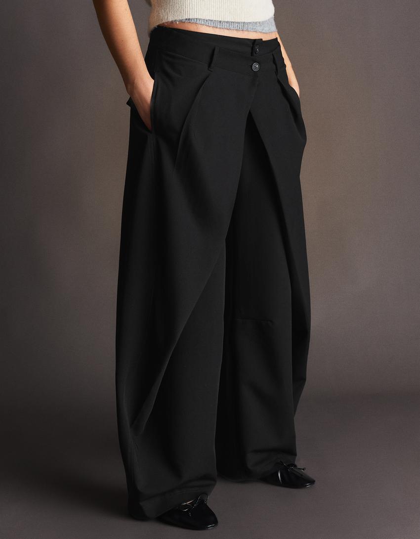 PANTALON BARREL À PLIS