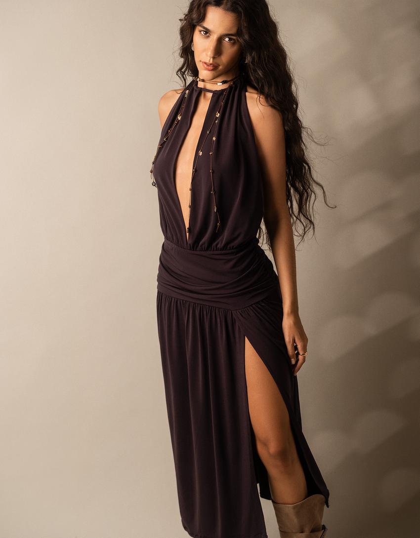 Robe Midi Encolure Américaine