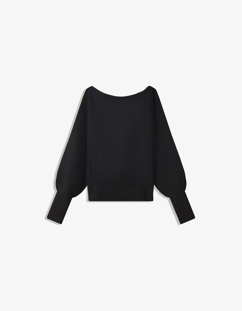 Pull Asymétrique À Ourlet Côtelé