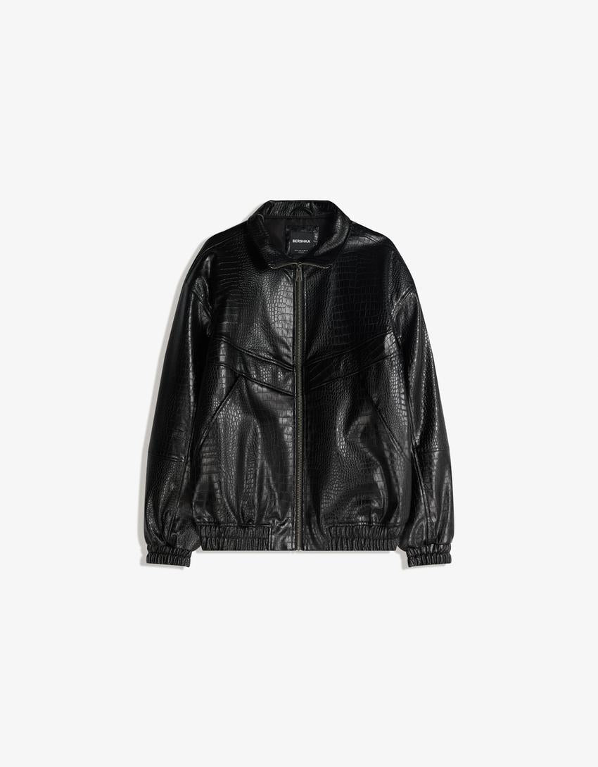 BLOUSON SIMILICUIR IMPRIMÉ ANIMAL