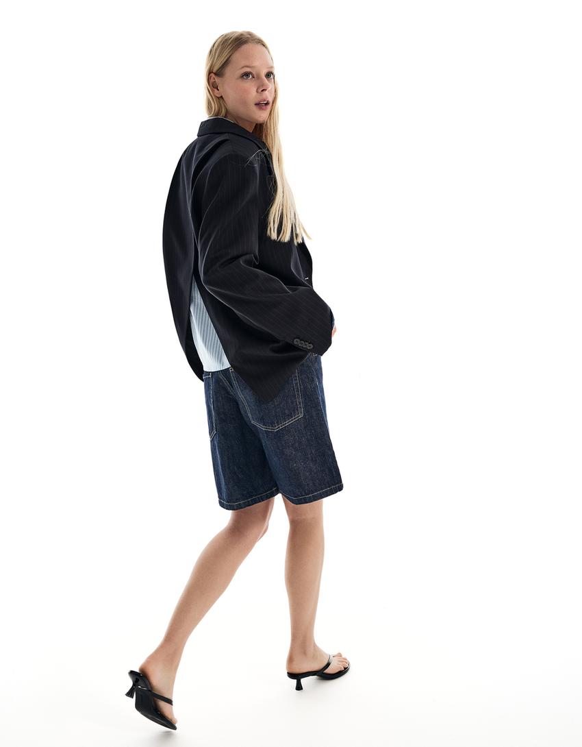 Blazer Croisée À Rayures