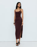Robe Midi À Bretelles Froncée