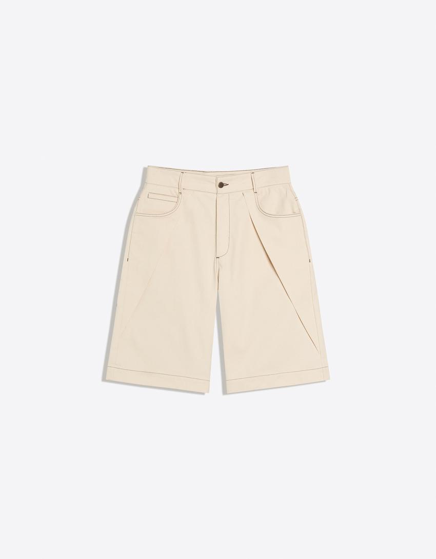 BERMUDA BAGGY FIT À PLIS