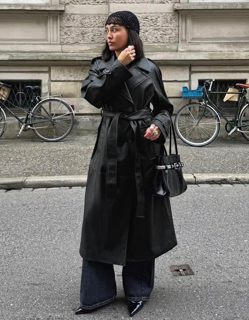 Trench-Coat En Similicuir