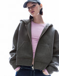 SWEAT ZIPPÉ OVERSIZE EFFET NÉOPRÈNE