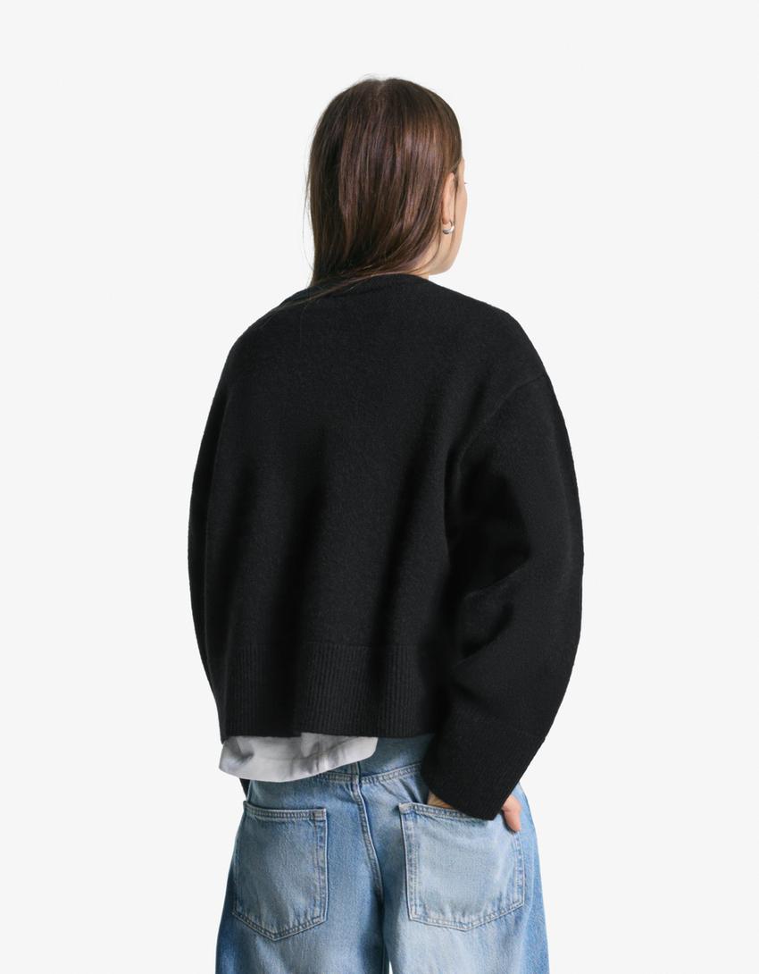 Pull Oversize À Ourlet Côtelé