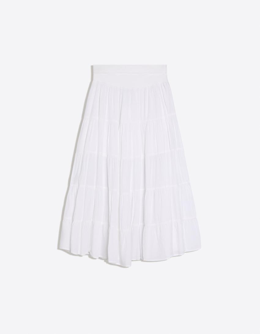 Jupe Midi Taille Repliée