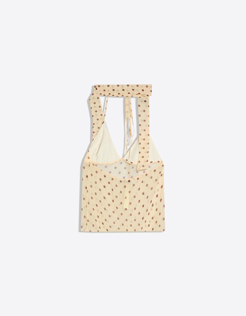 TOP À BRETELLES AVEC FOULARD