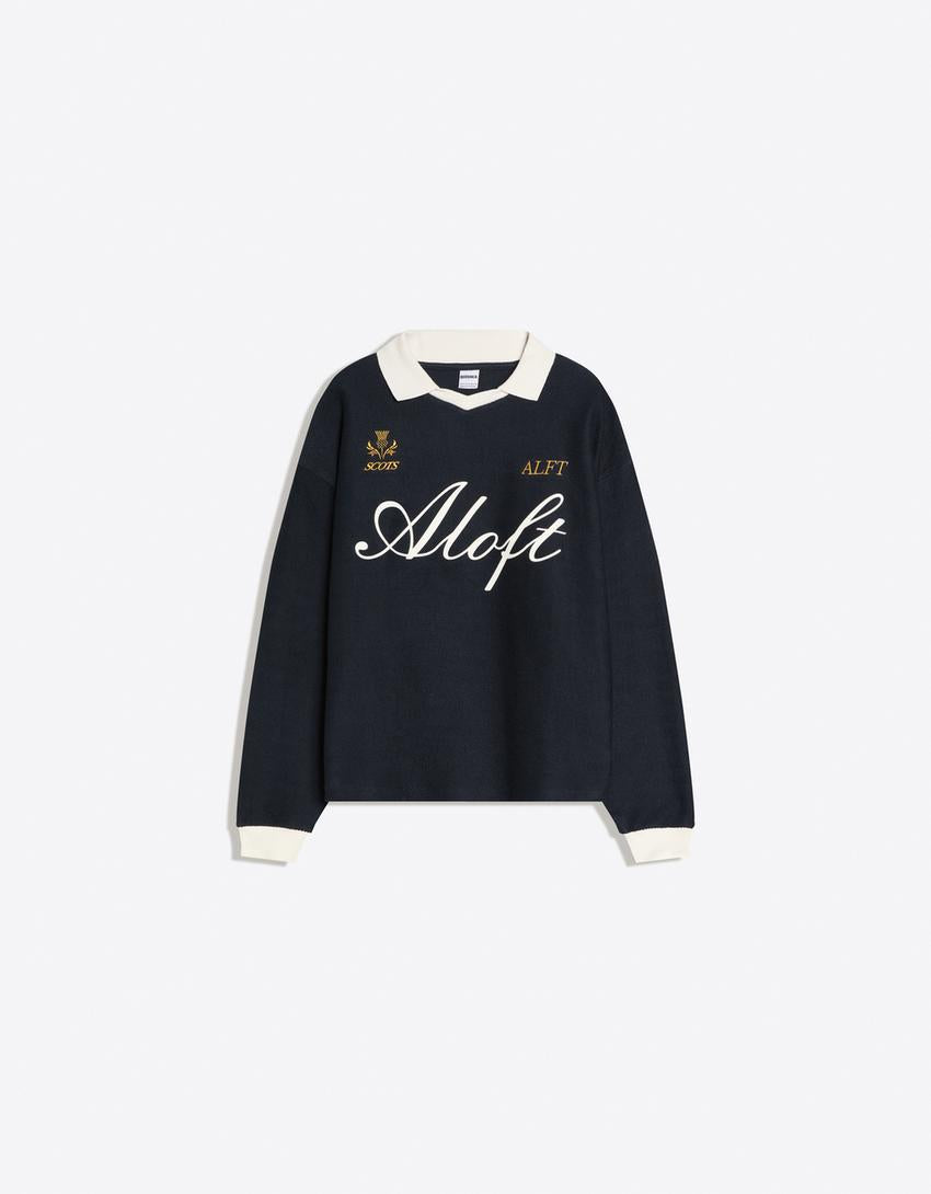 Polo Manches Longues Boxy Fit Imprimé