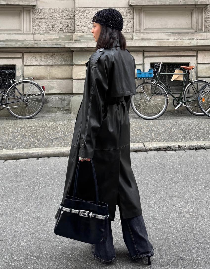 Trench-Coat En Similicuir