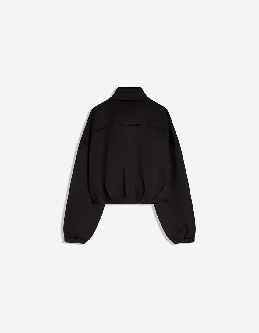 SWEAT ZIPPÉ EFFET NÉOPRÈNE BALLOON FIT