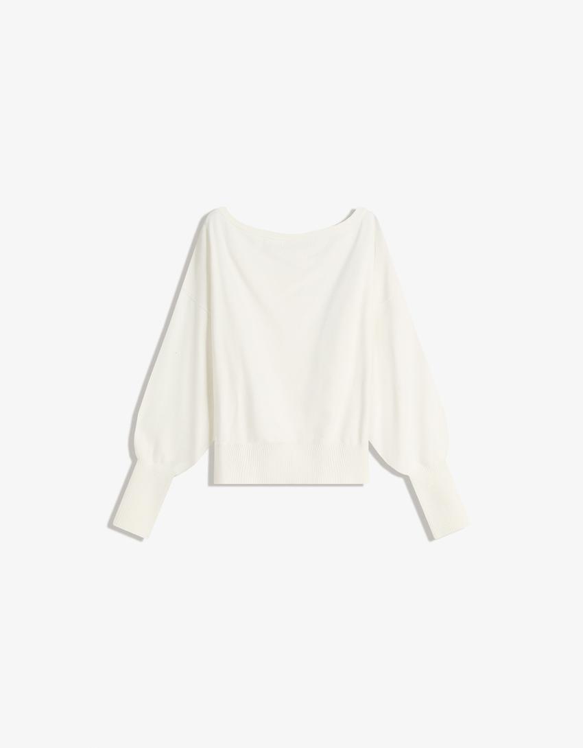Pull Asymétrique À Ourlet Côtelé