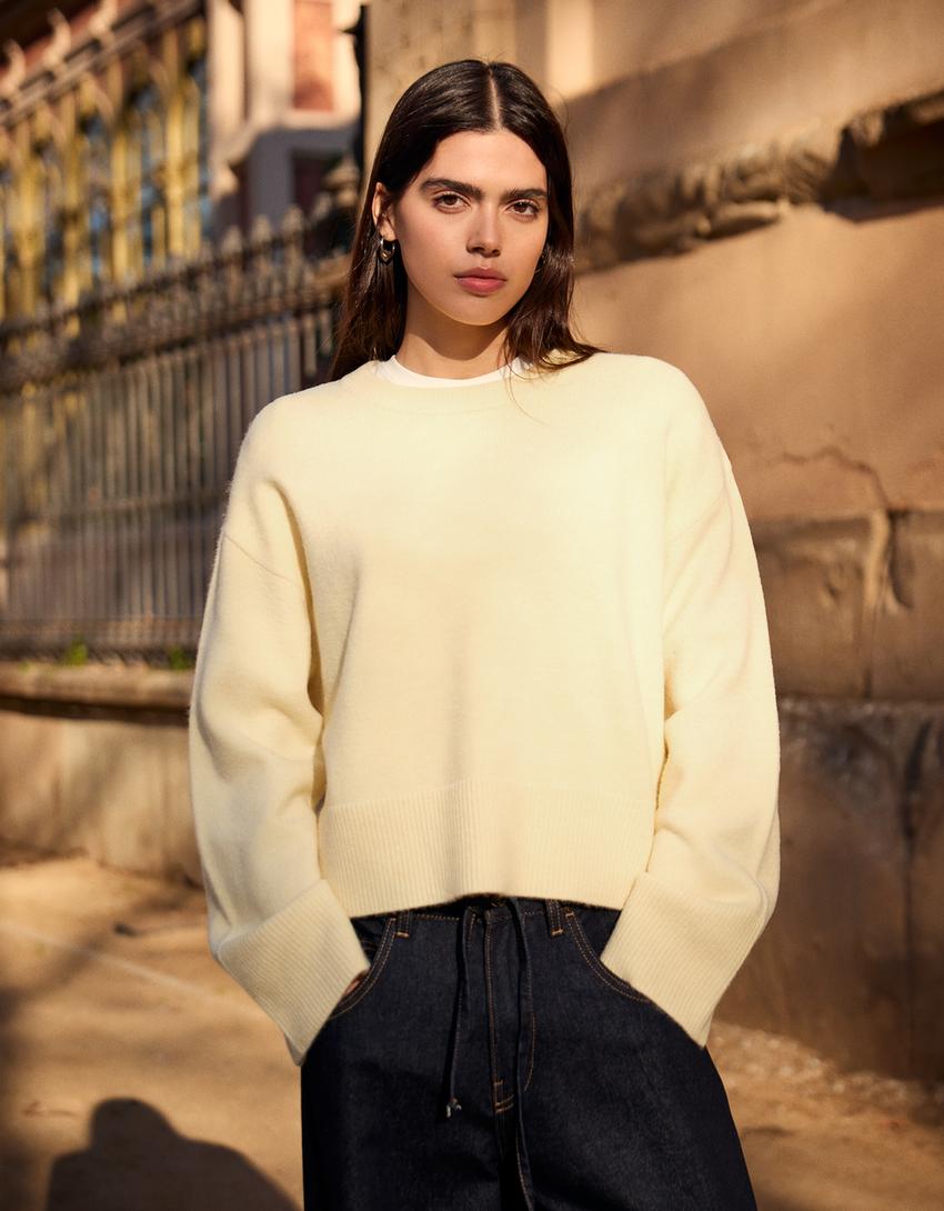 Pull Oversize À Ourlet Côtelé