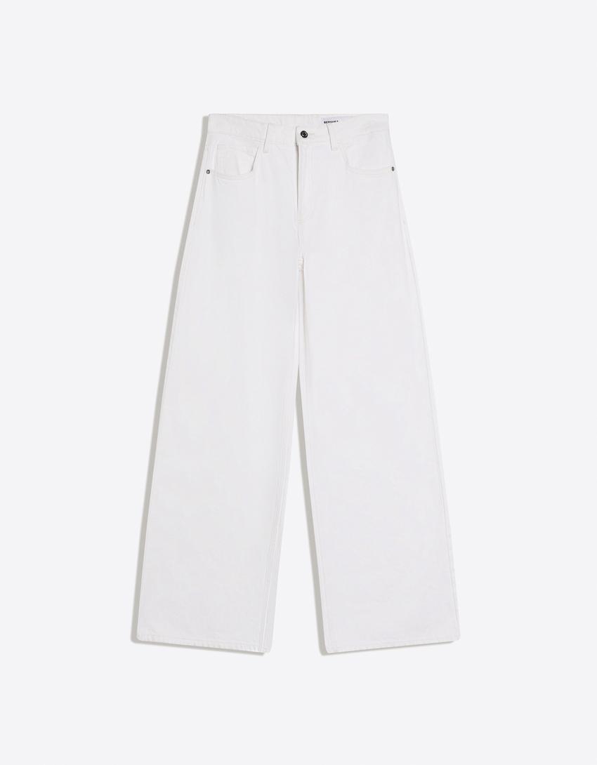 Jeans Wide Leg Taille Moyenne