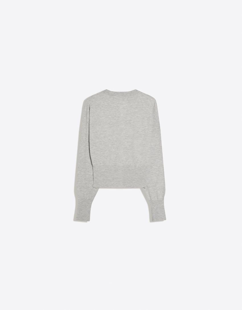 Gilet Col Rond Boutons Rayures