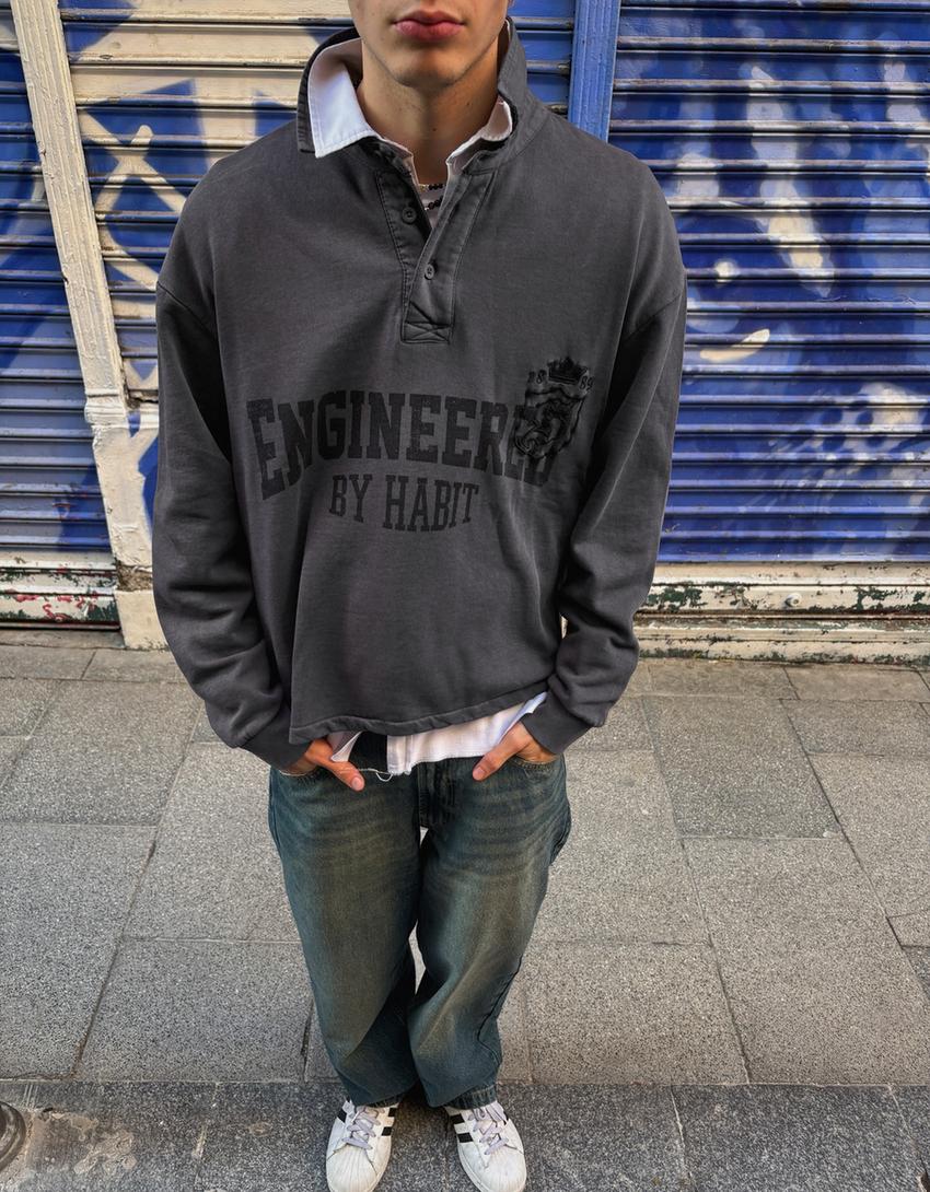 Pull col Polo Imprimé