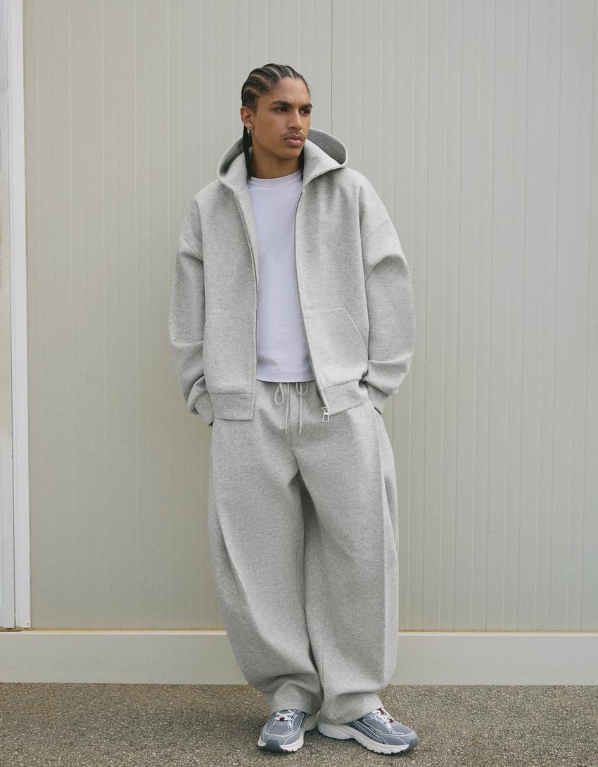 SWEAT ZIPPÉ EN TISSU