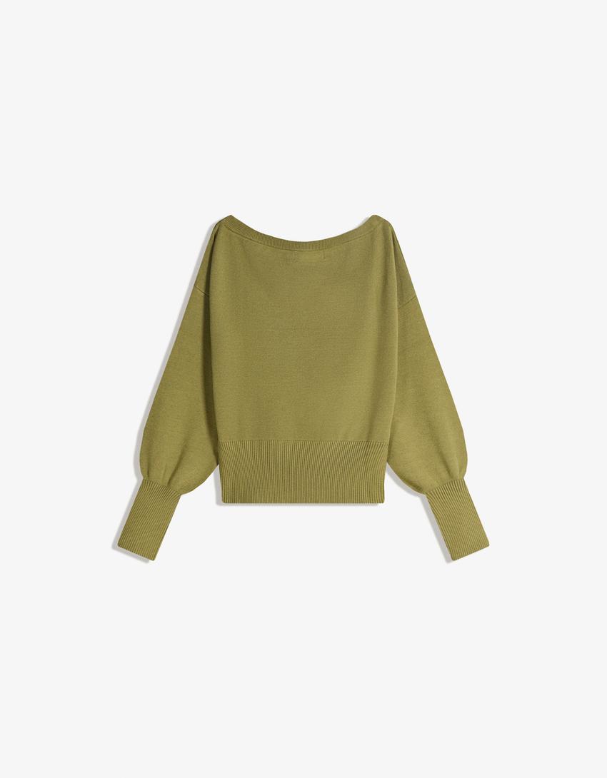 Pull Asymétrique À Ourlet Côtelé