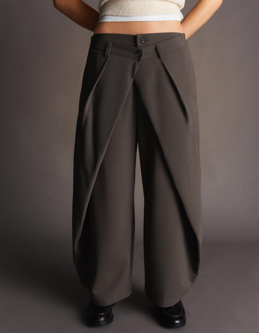 PANTALON BARREL À PLIS