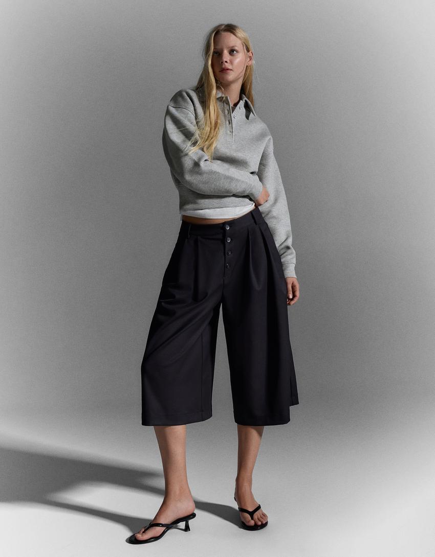 BERMUDA JUPE-CULOTTE RAYÉE
