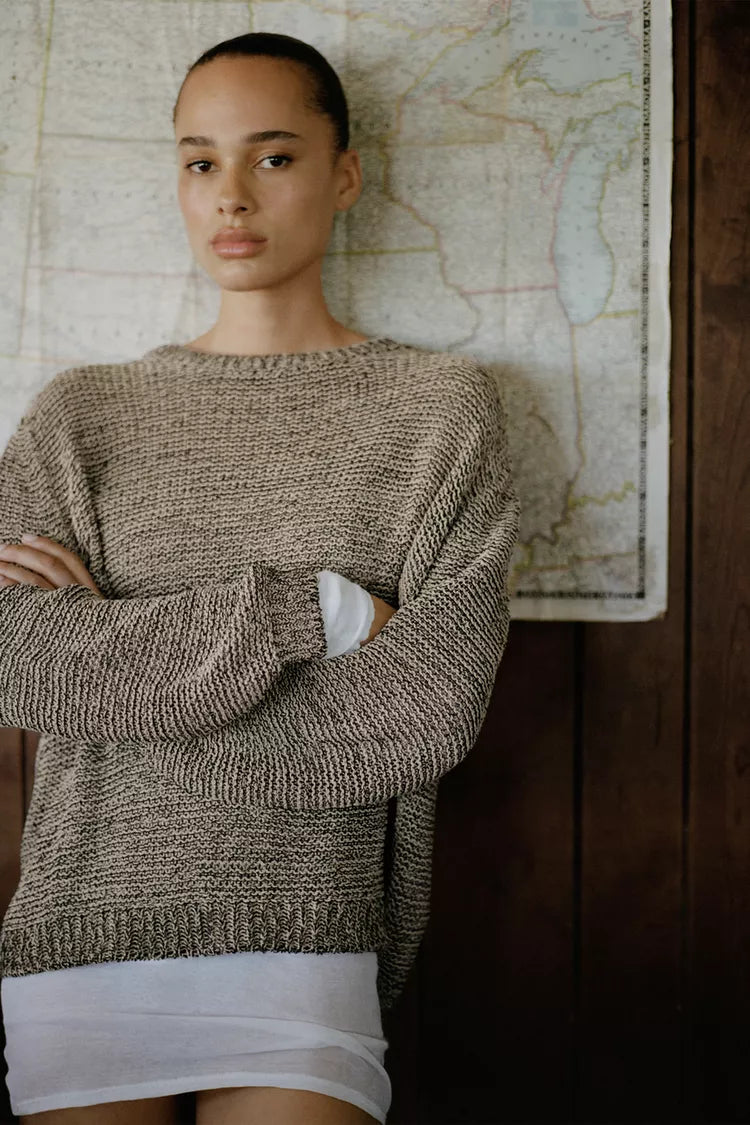 Pull En Maille Avec Fil Métallisé