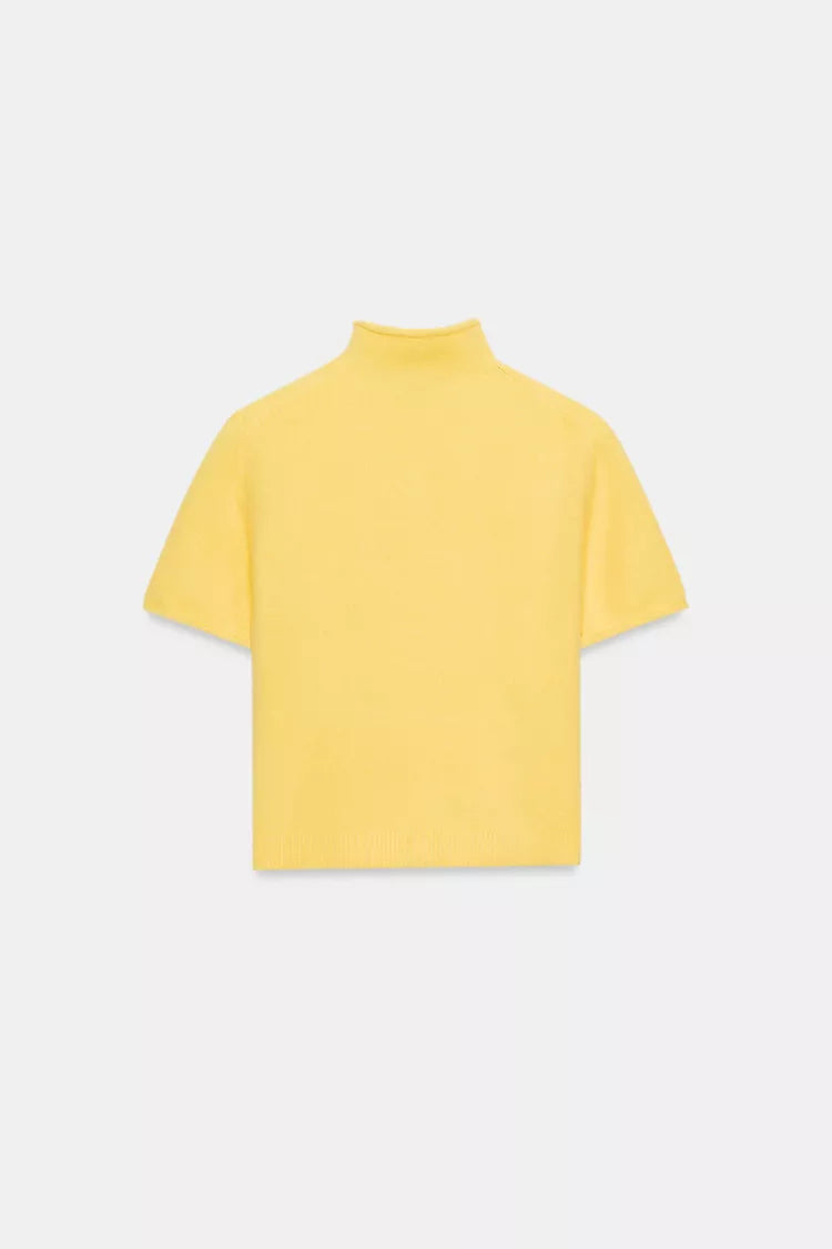 Pull En Maille Douce À Manches Courtes