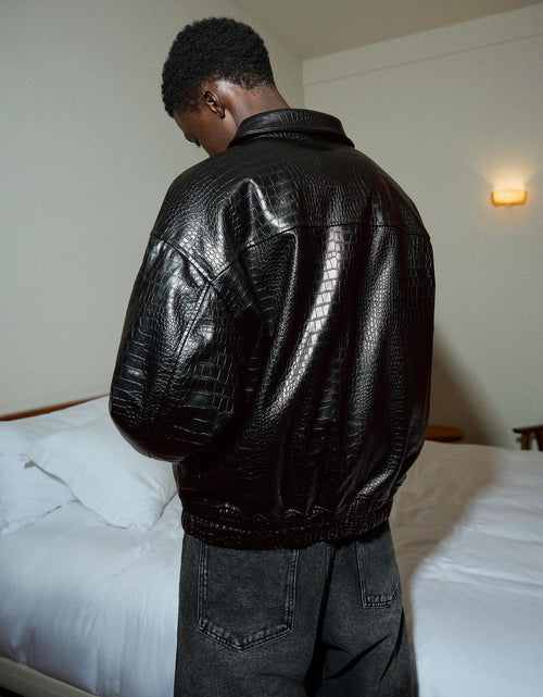 BLOUSON SIMILICUIR IMPRIMÉ ANIMAL