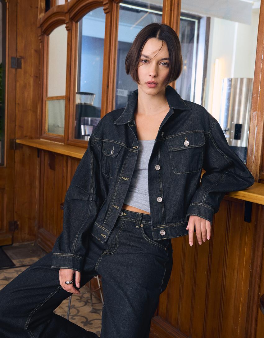 Veste en Jean Ballon Courte