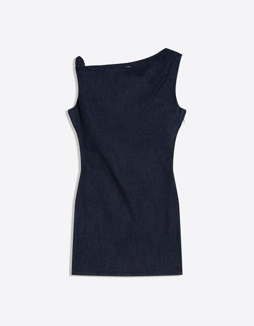 Robe Mini En Jean À Épaules Dénudées