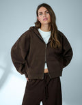 SWEAT ZIPPÉ OVERSIZE À CAPUCHE