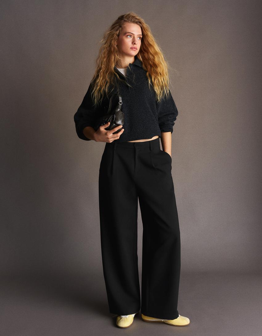 Pantalon Volume Double Tissu