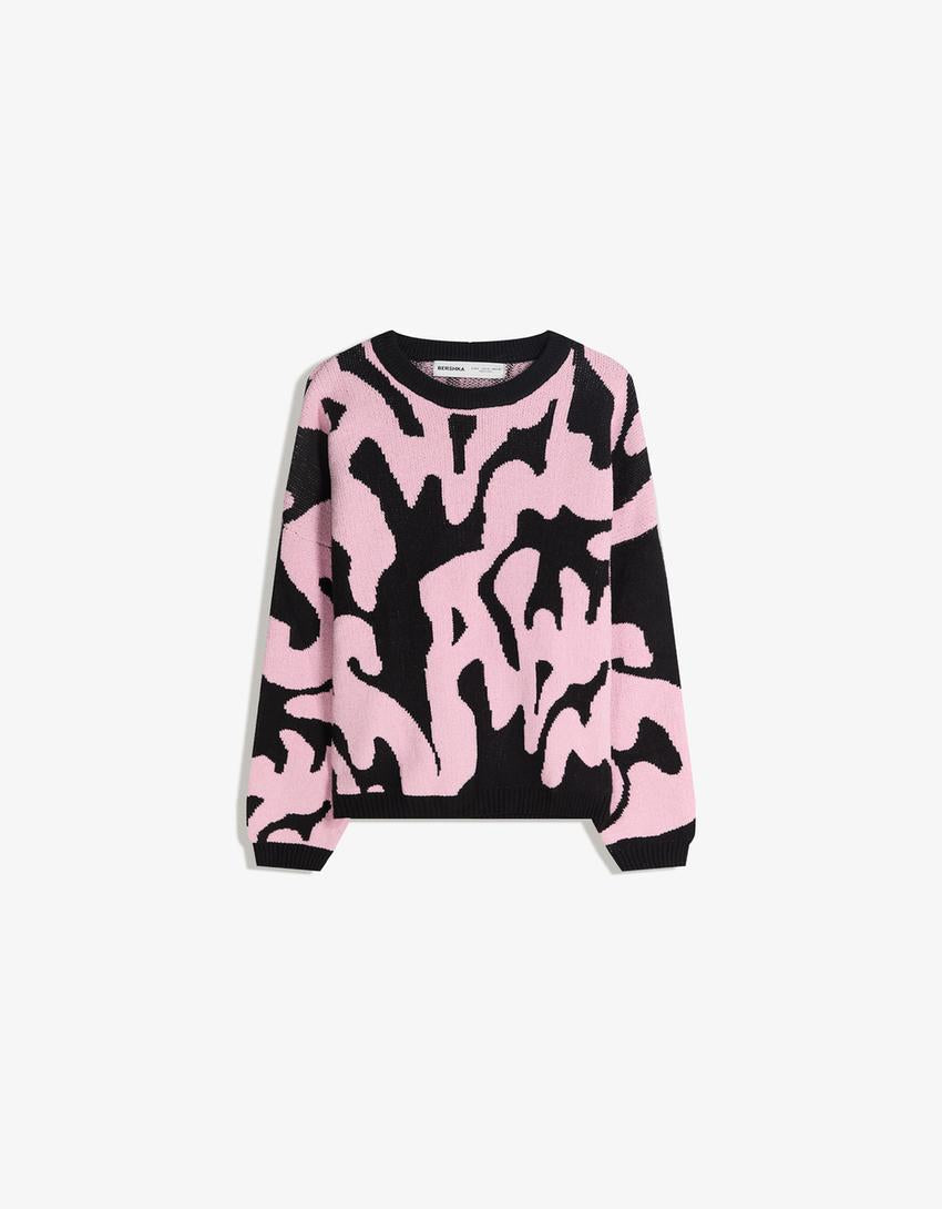 Pull chenille imprimé