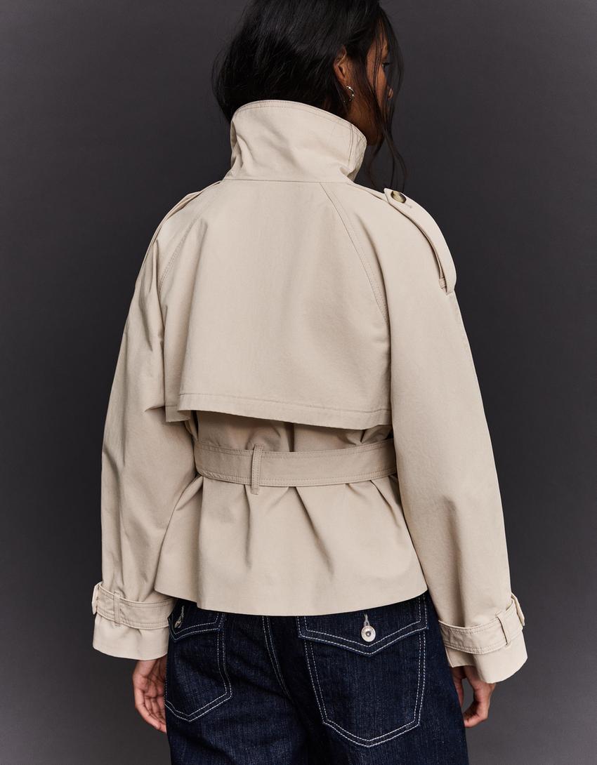 Trench-Coat Col Cheminée