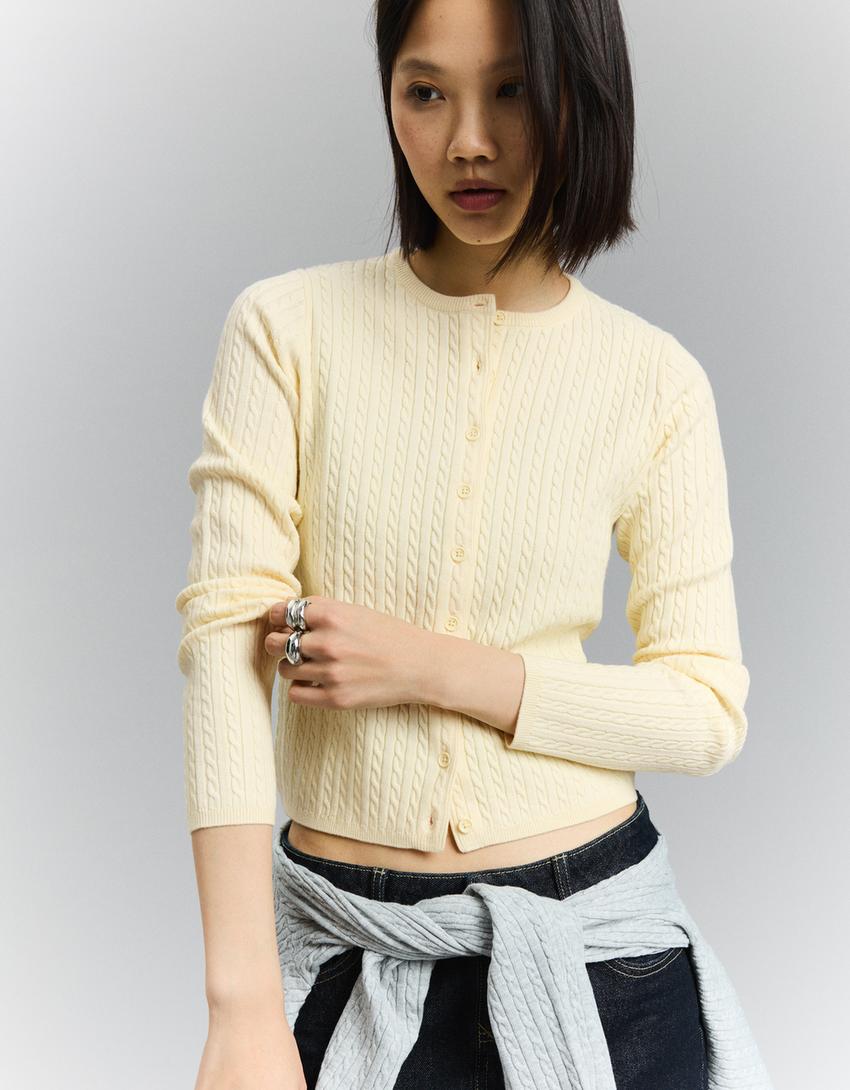 Gilet Boutonné Torsadé
