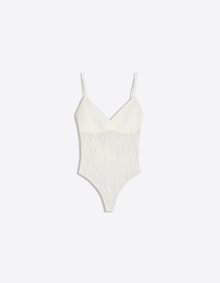 BODY DENTELLE À BRETELLES