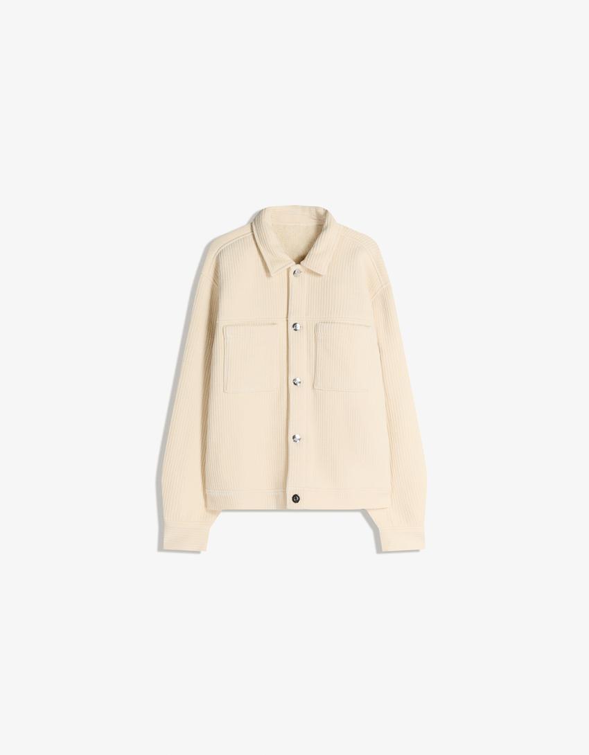 BLOUSON BOXY FIT EFFET MOUTON SYNTHÉTIQUE