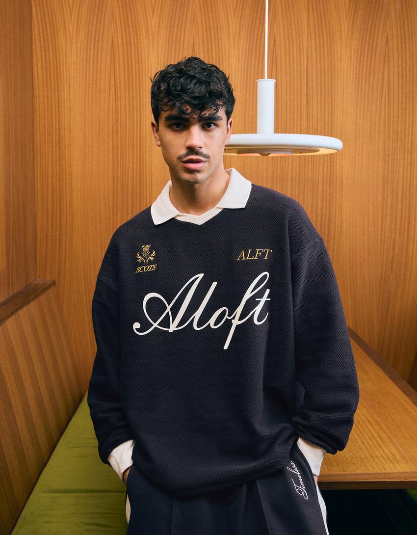 Polo Manches Longues Boxy Fit Imprimé