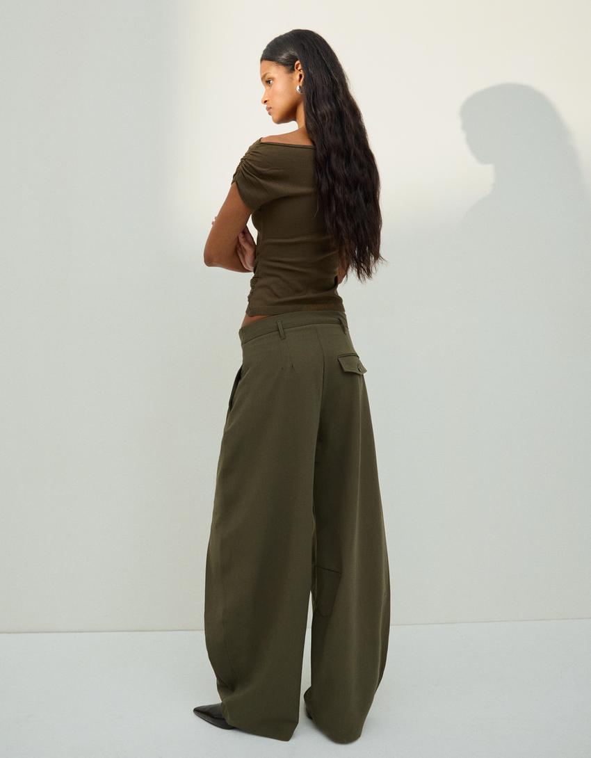 PANTALON BARREL À PLIS