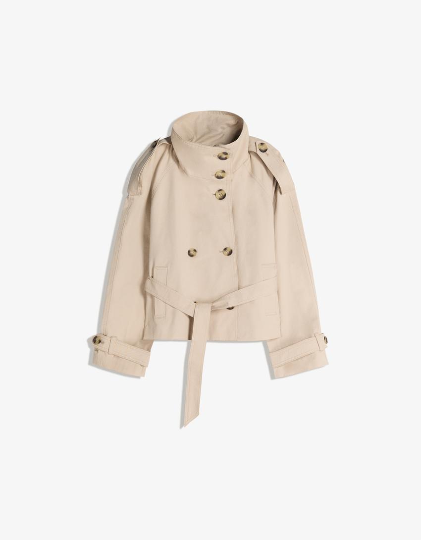 Trench-Coat Col Cheminée