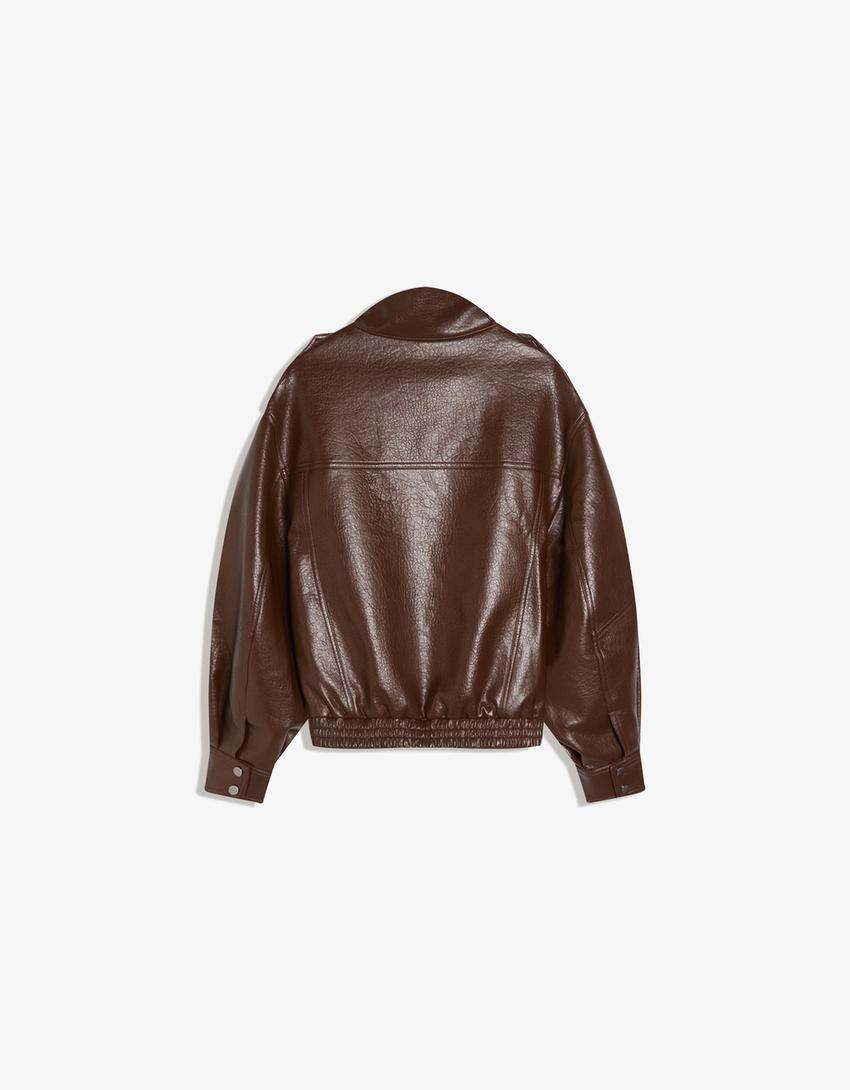 Blouson Similicuir Col Cheminée