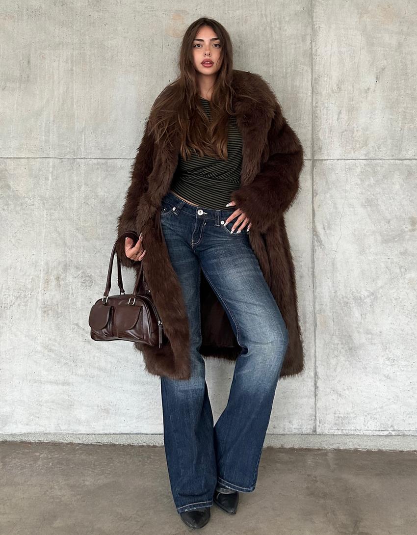 MANTEAU LONG FAUSSE FOURRURE