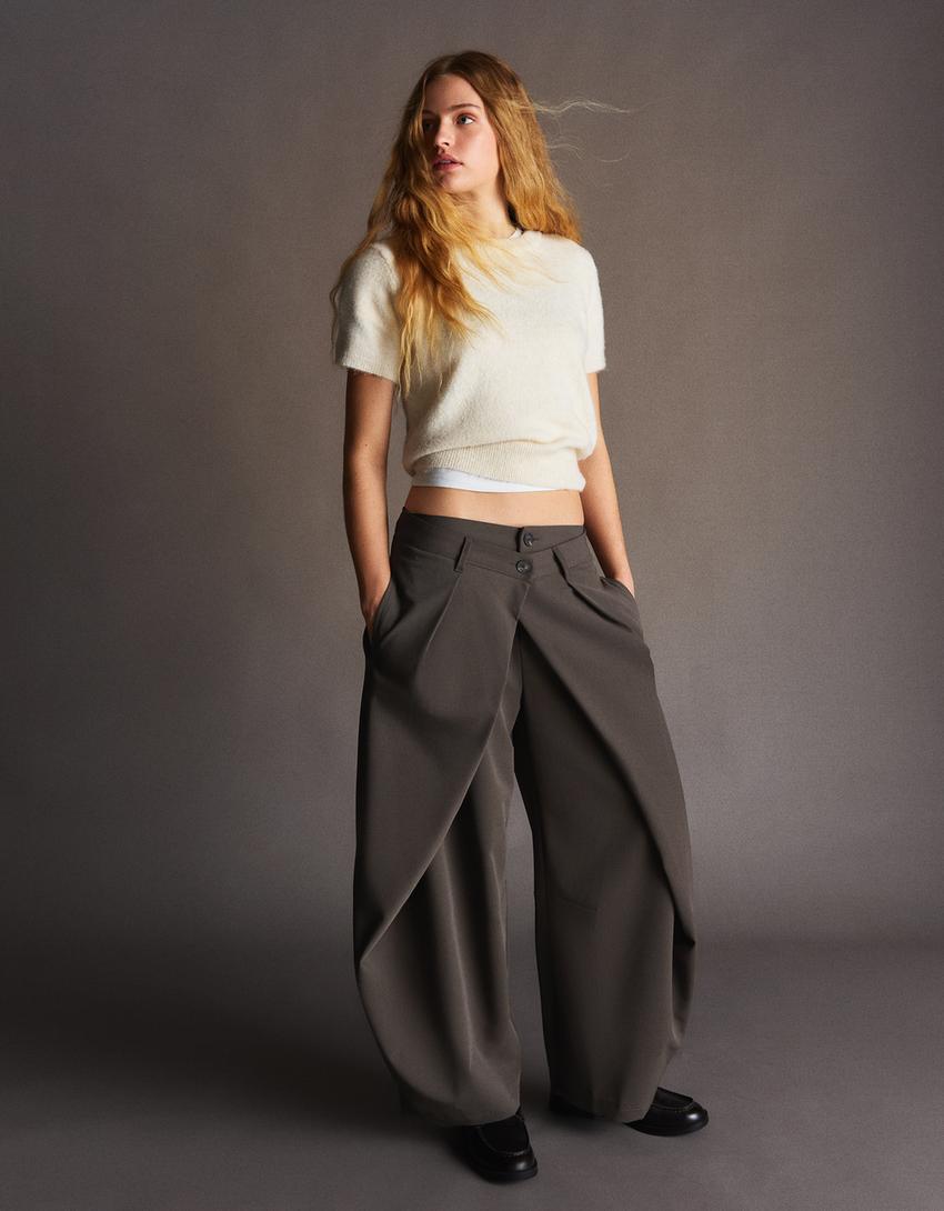 PANTALON BARREL À PLIS