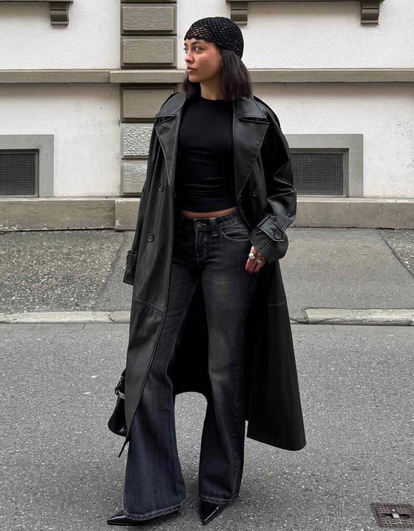 Trench-Coat En Similicuir