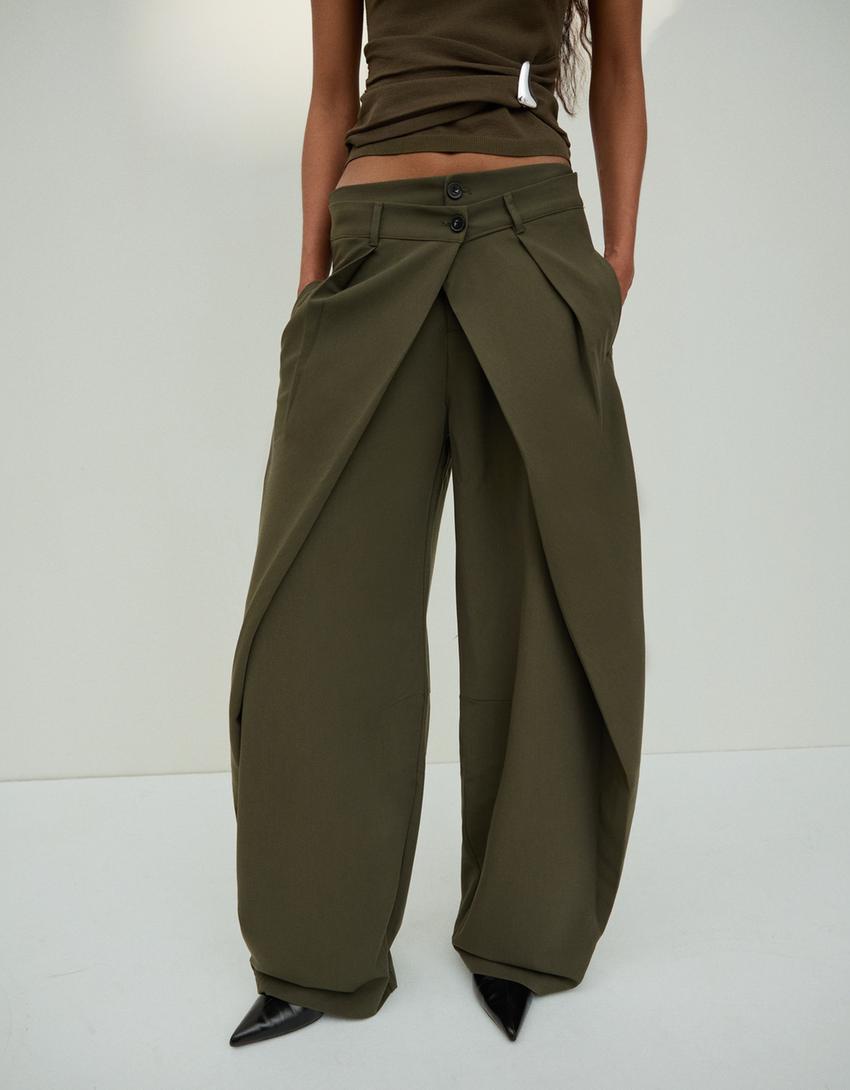 PANTALON BARREL À PLIS