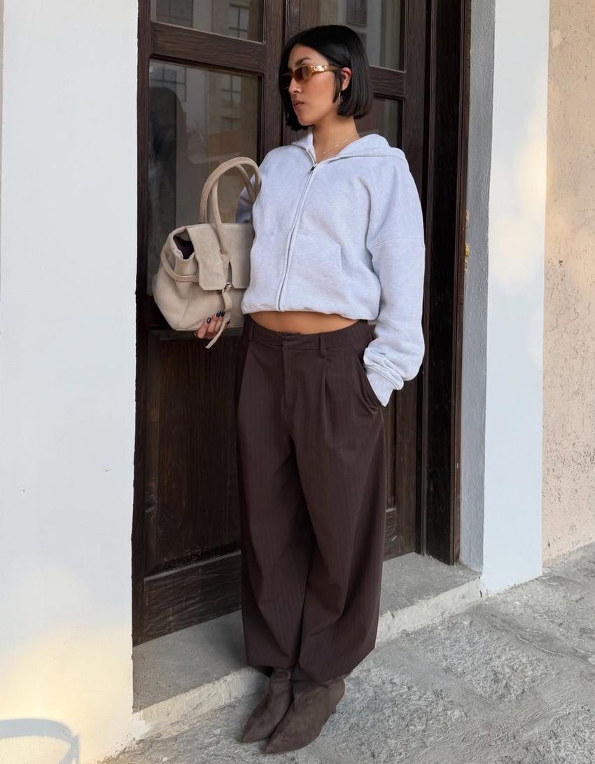 SWEAT ZIPPÉ OVERSIZE À CAPUCHE