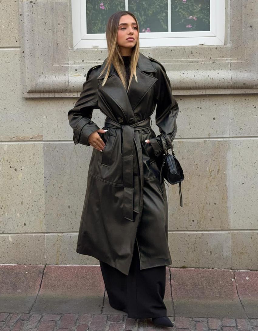 Trench-Coat En Similicuir