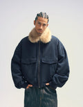 BLOUSON COL FAUSSE FOURRURE