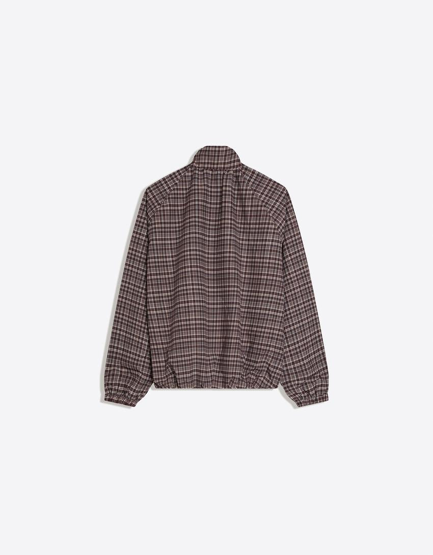 Blouson Zippé Oversize À Carreau
