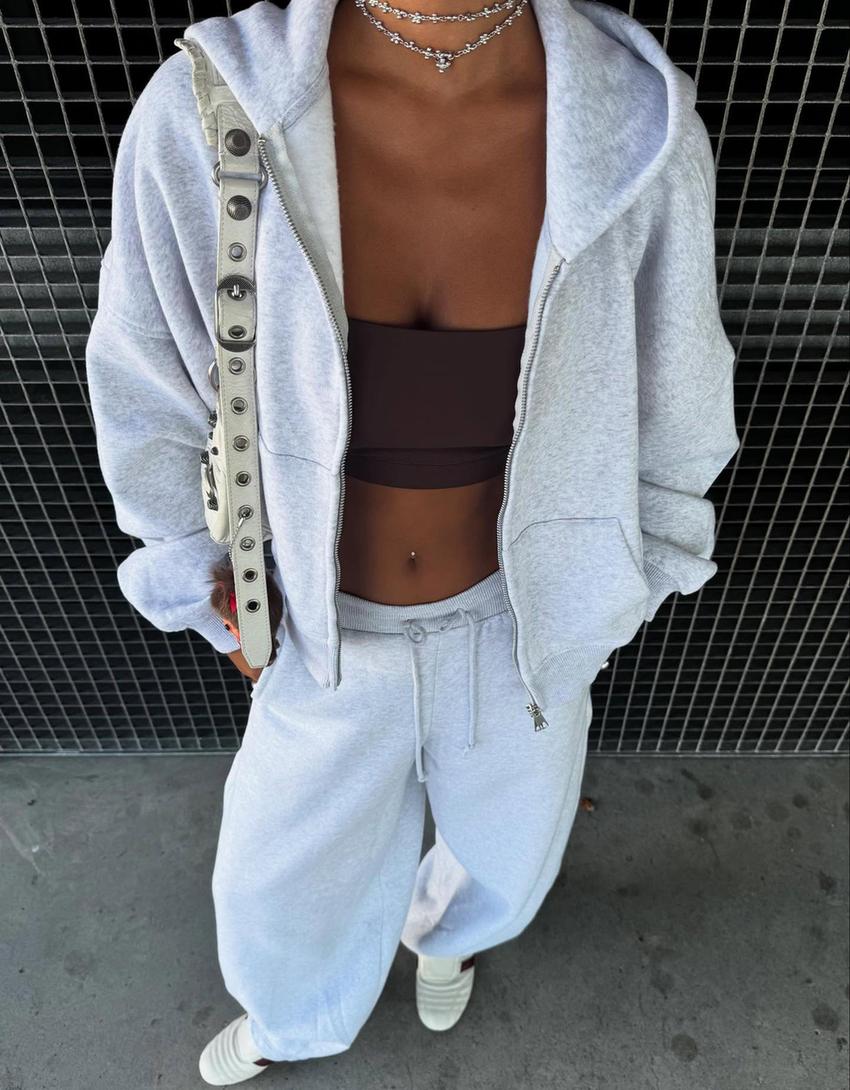 SWEAT ZIPPÉ OVERSIZE À CAPUCHE