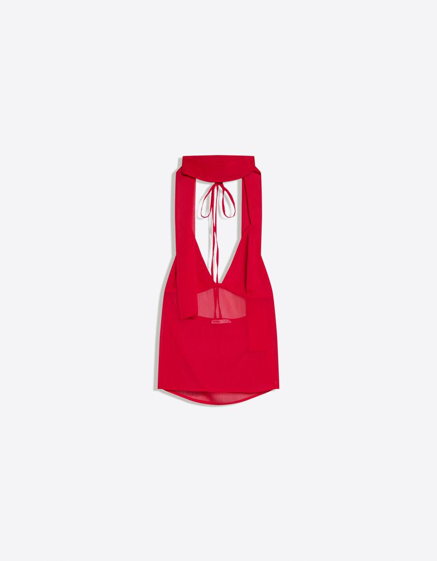 TOP À BRETELLES AVEC FOULARD